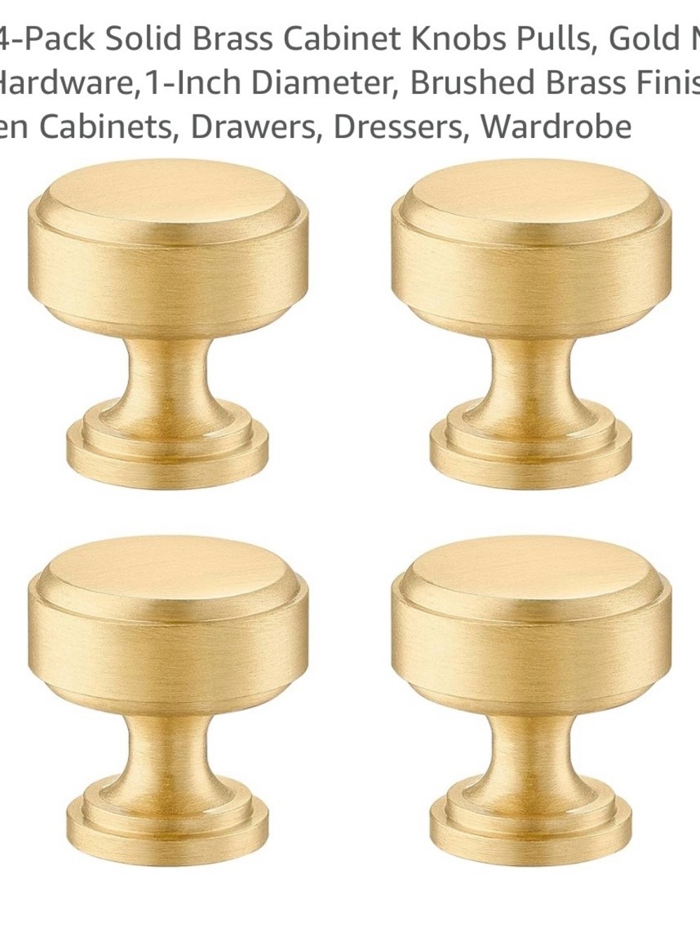 Rzdeal solid brass Cabinet Knob Set - 4-Pack